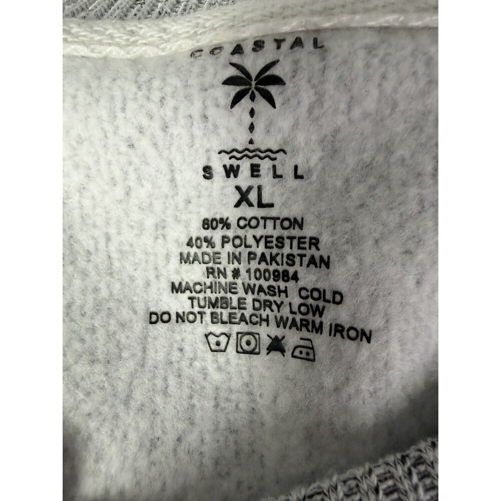 Coastal Swell Myrtle Beach SC Size XL Crewneck Fleece Sweatshirt White Very Nice - Picture 7 of 7